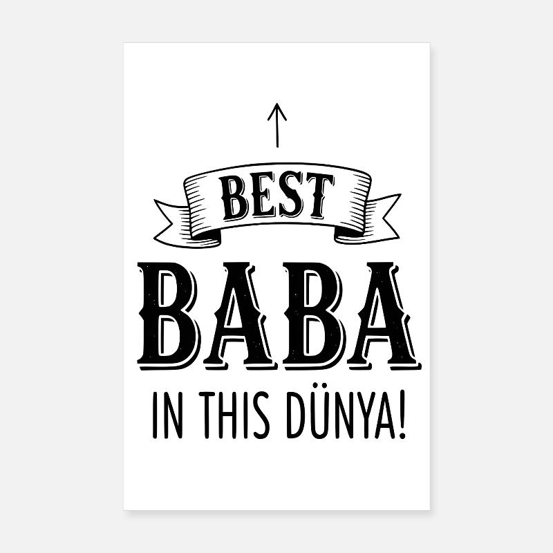 Best Baba in this Dünya - Bester Vater Geschenk Poster 20x30 cm