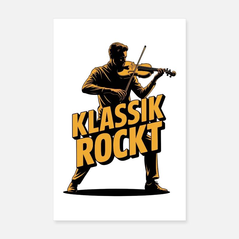 Rocks classiques Violon Violon Rock Violon Violon Violon Éventail classique Poster 20 x 30 cm