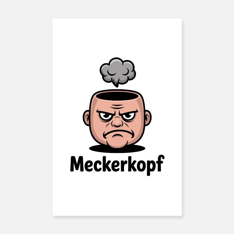 Meckerkopf Genervtes Grumpy Comic Gesicht Poster 20 x 30 cm