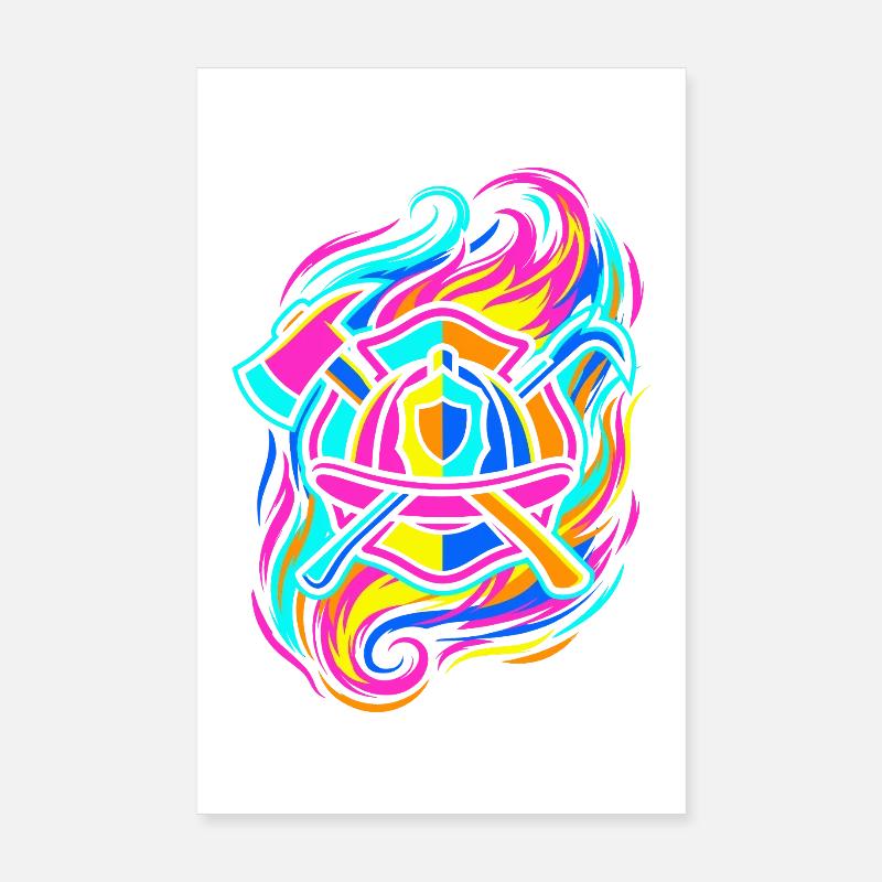 Firefighter Emblem Poster 8" x 12" (20x30 cm)