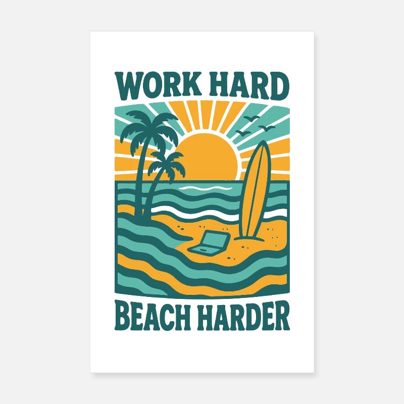 Work Hard, Stranded Harder | Bali Beach Life Poster 8" x 12" (20x30 cm)
