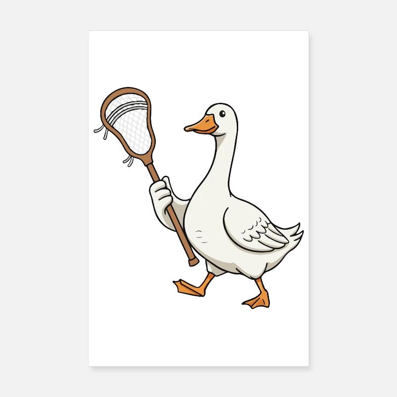 Lacrosse Duck with Net Poster 8" x 12" (20x30 cm)