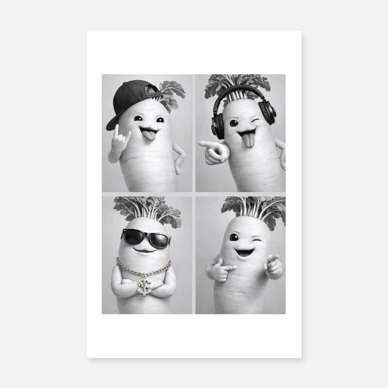 Radis Daikon Poster 20 x 30 cm