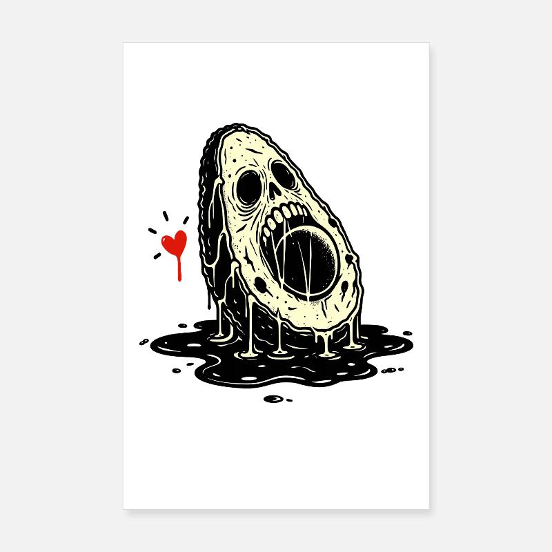 Totenkopf Horror Avocado Poster 20x30 cm