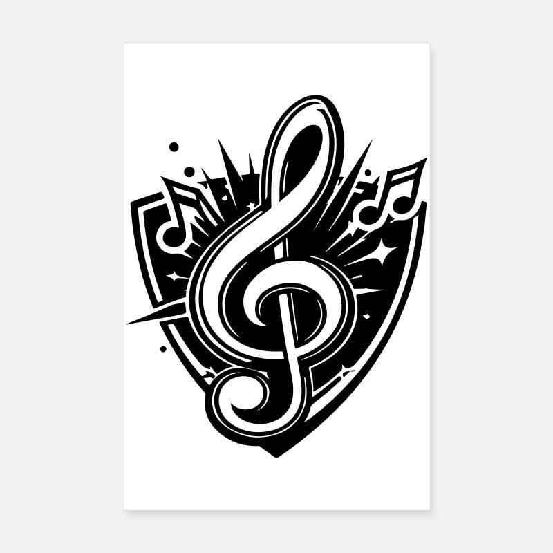 Logo de Clef Music Poster 20 x 30 cm