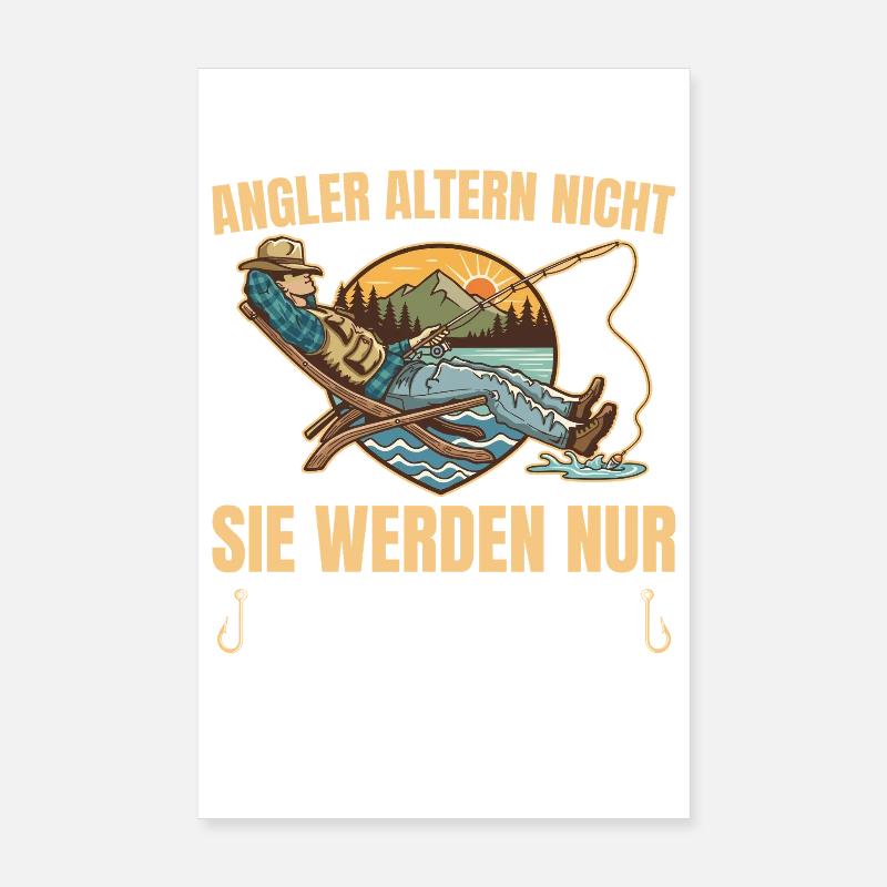 Les pêcheurs ne pêchent pas par l’âge Poster 20 x 30 cm