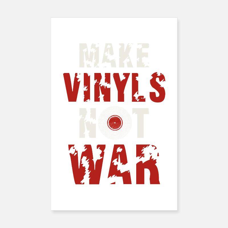 Make Vinyls Not War Retro Music Peace Design Poster 20x30 cm