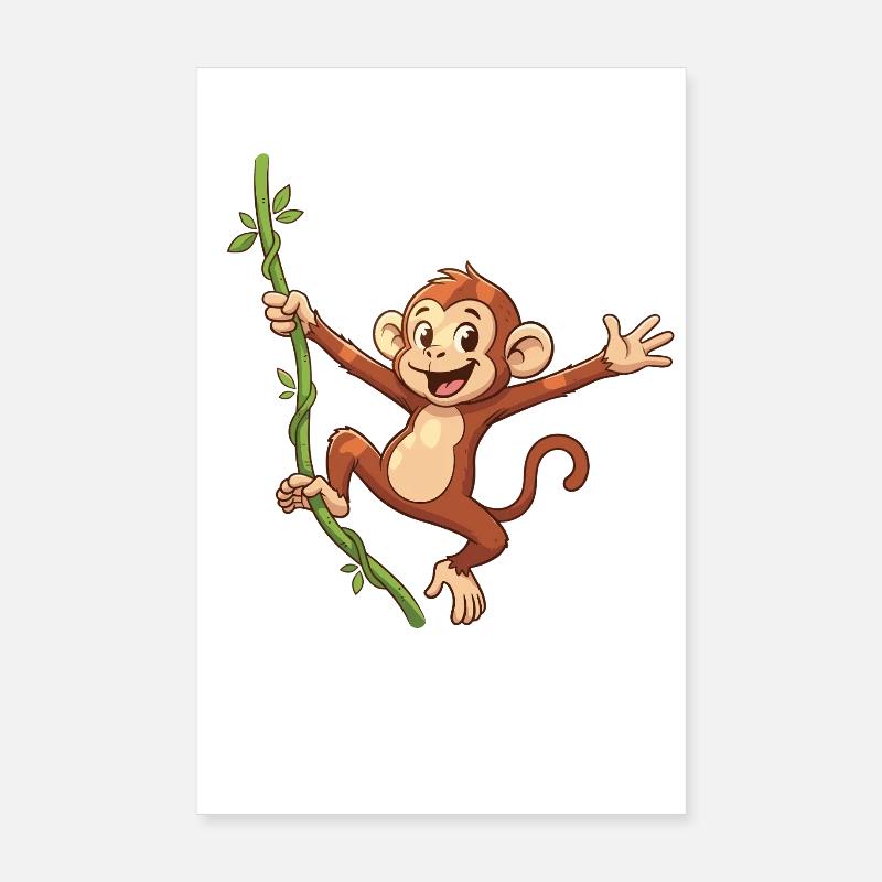 Affe Lianen-Springen Poster 20x30 cm