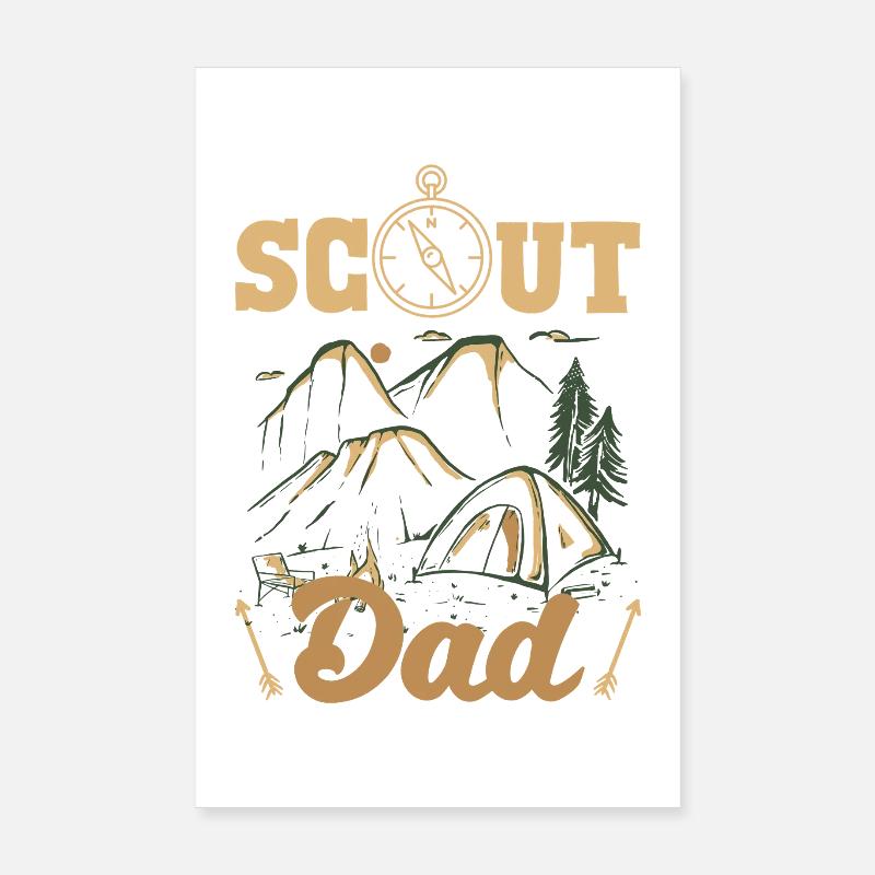 Boy Scout Scouting Dad Father Camp Forest Poster 8" x 12" (20x30 cm)