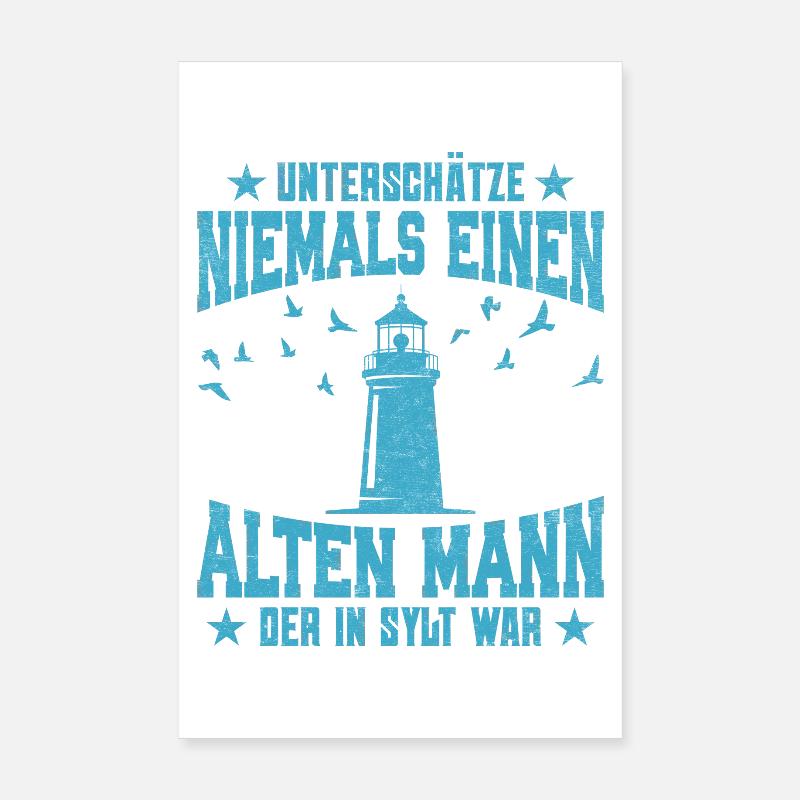 NEVER UNDERESTIMATE AN OLD MAN Poster 8" x 12" (20x30 cm)
