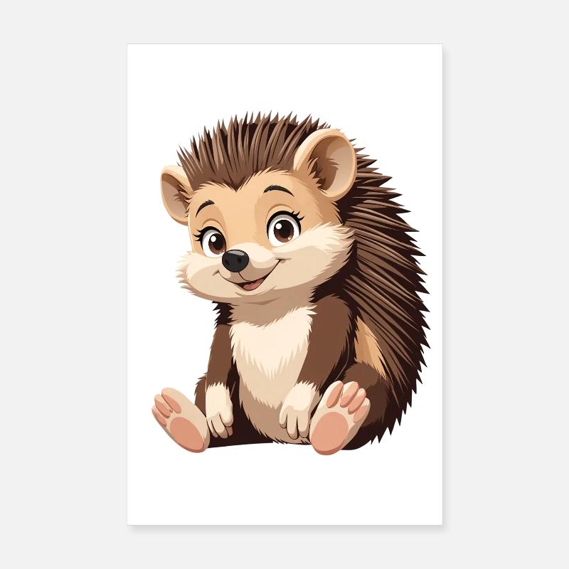 Illustration de hérisson câlin Poster 20 x 30 cm