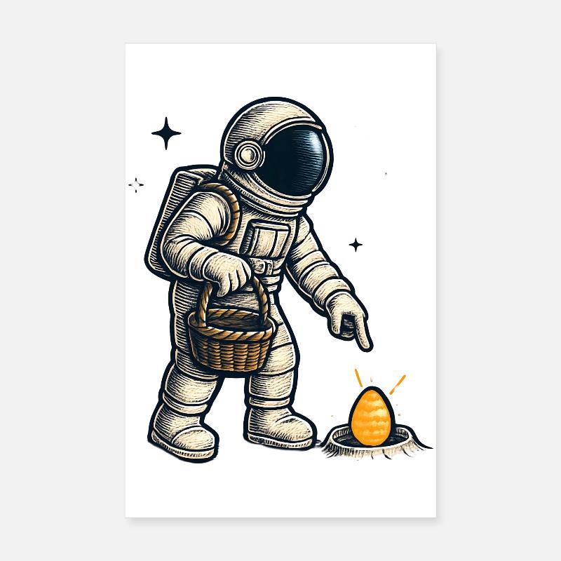 Exploration des œufs d’astronaute Poster 20 x 30 cm