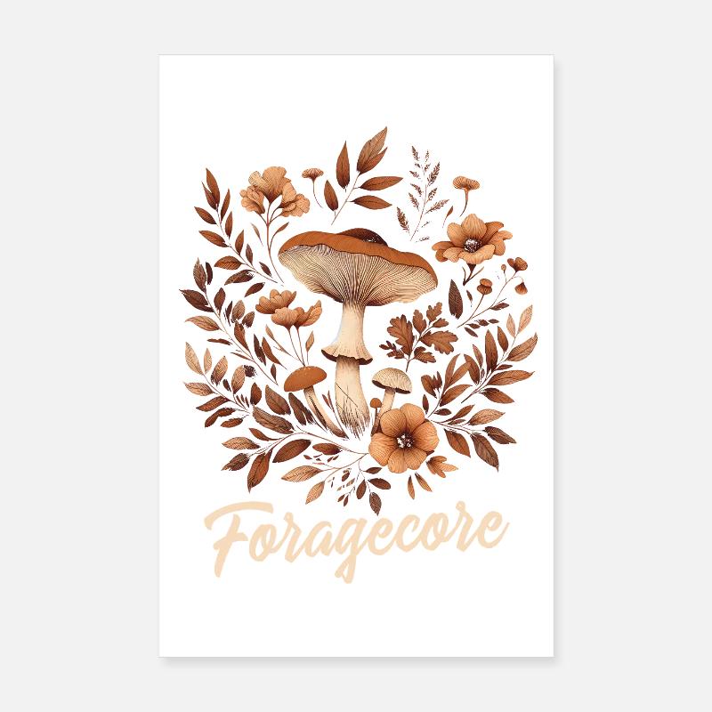 Esthétique des objets de collection | Automne de la forêt de champignons Poster 20 x 30 cm