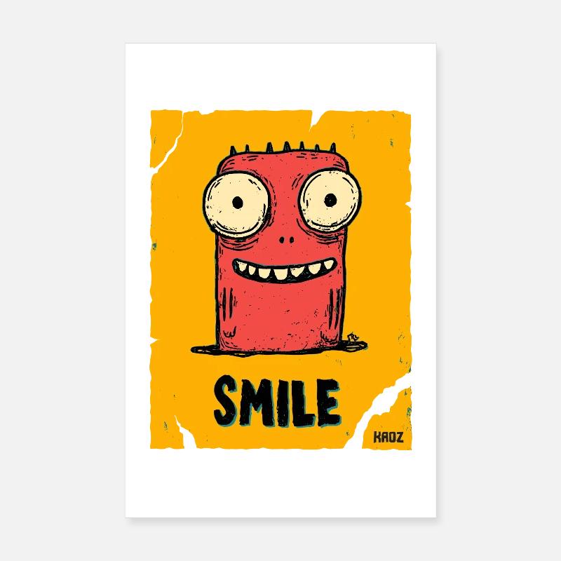 Monstre drôle avec le sourire Poster 20 x 30 cm