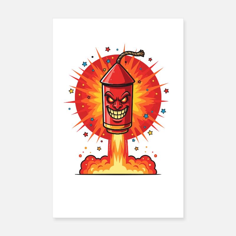 Fusée riante dans le feu Poster 20 x 30 cm