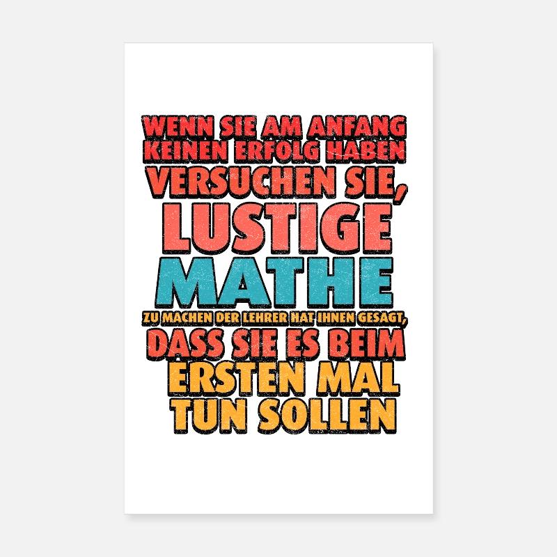 Lustige Mathe Typografie Lehrerspruch Poster 20x30 cm