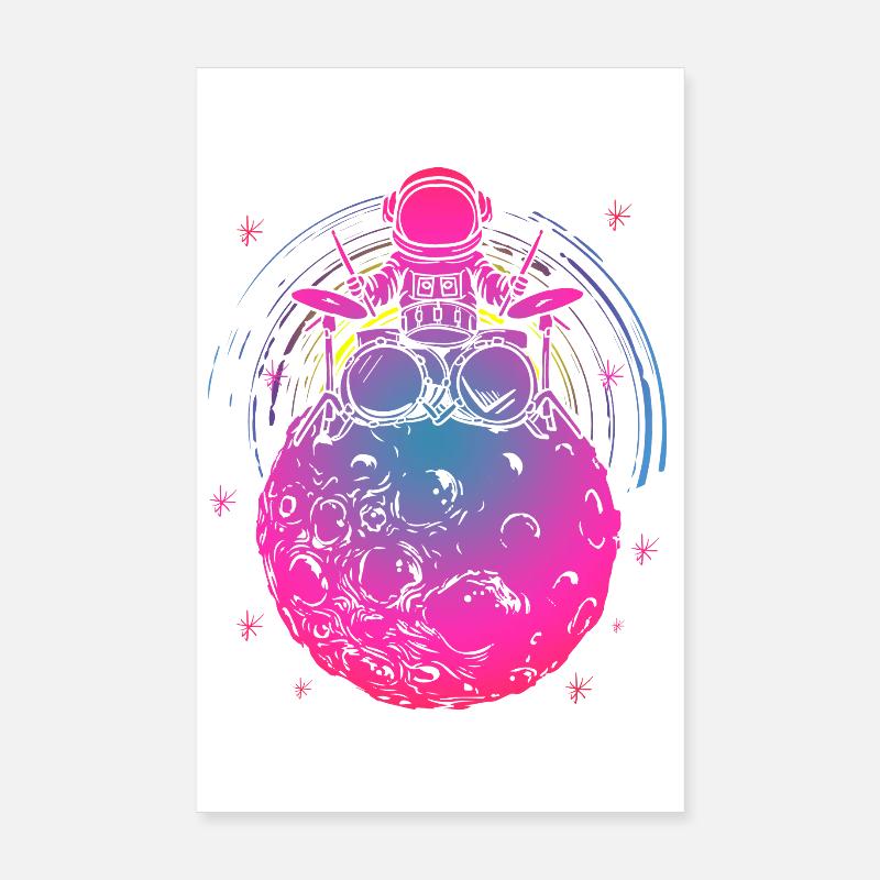 Psychedelischer Astro-Drummer Planet Poster 20x30 cm