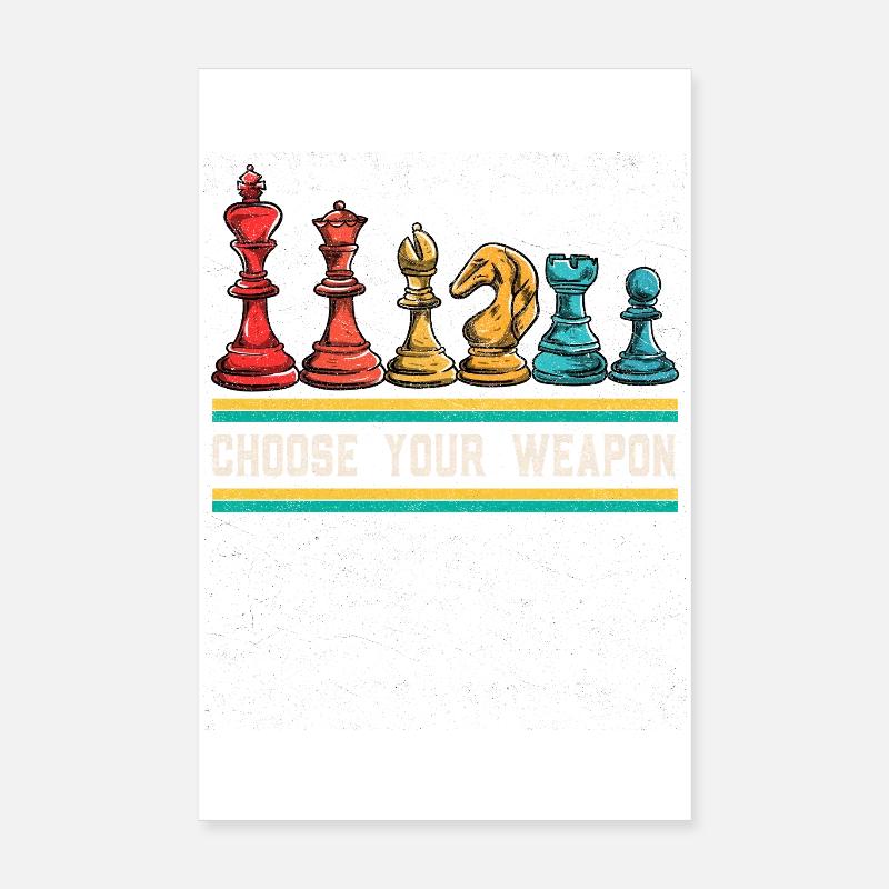 Wähle Deine Waffe: Schachhelden Poster 20x30 cm