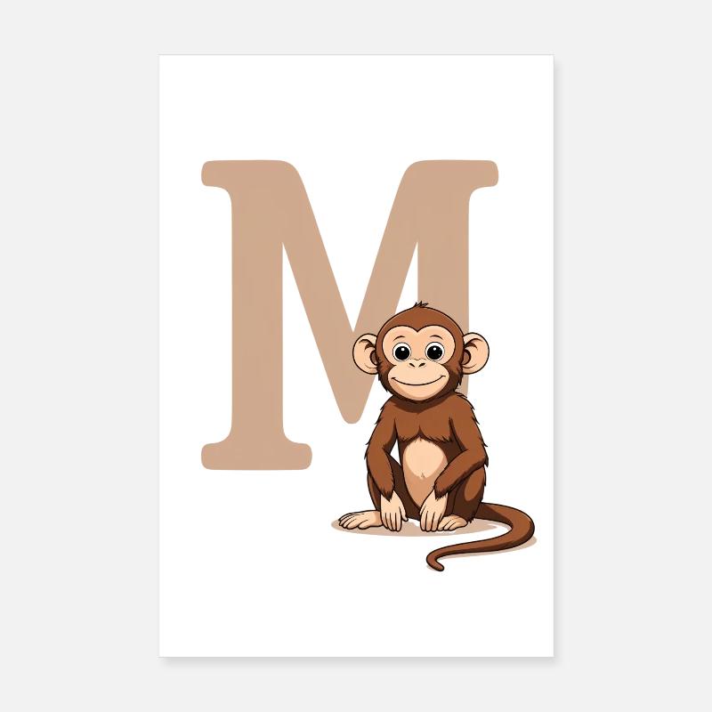 MonkeyM Design mit Großbuchstabe M Poster 20x30 cm