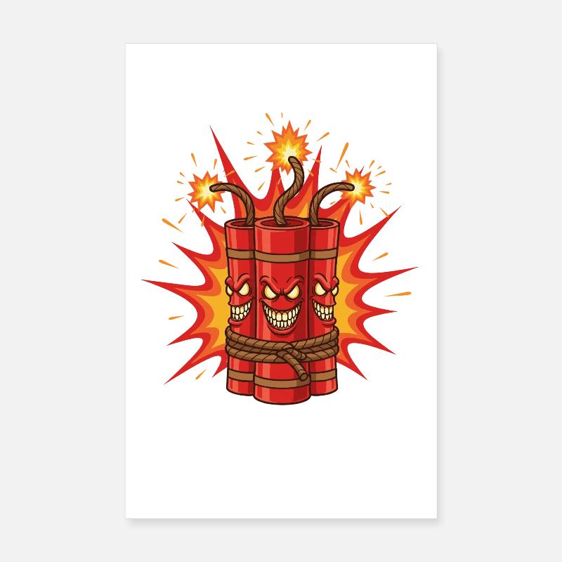Exploding Dynamite Art Poster 8" x 12" (20x30 cm)