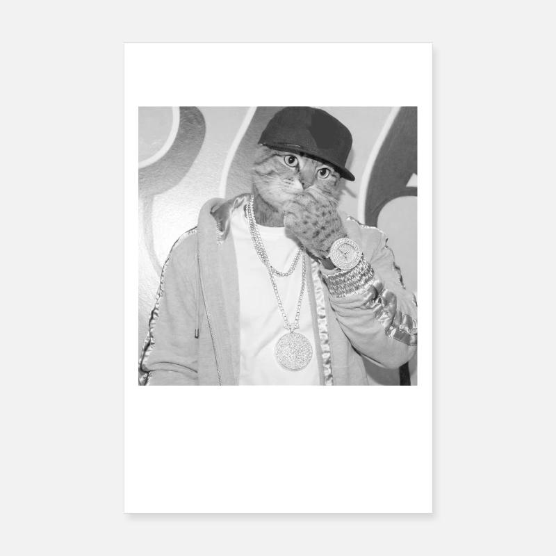 Style de rue rappeur chat Poster 20 x 30 cm