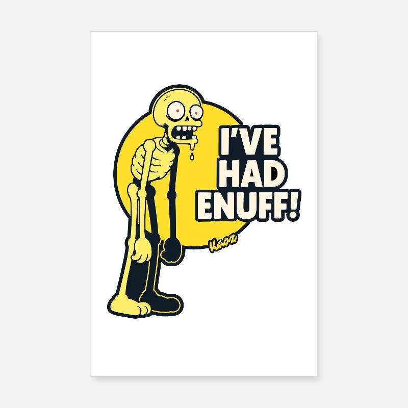 Skeleton Spell Enough Now Poster 8" x 12" (20x30 cm)
