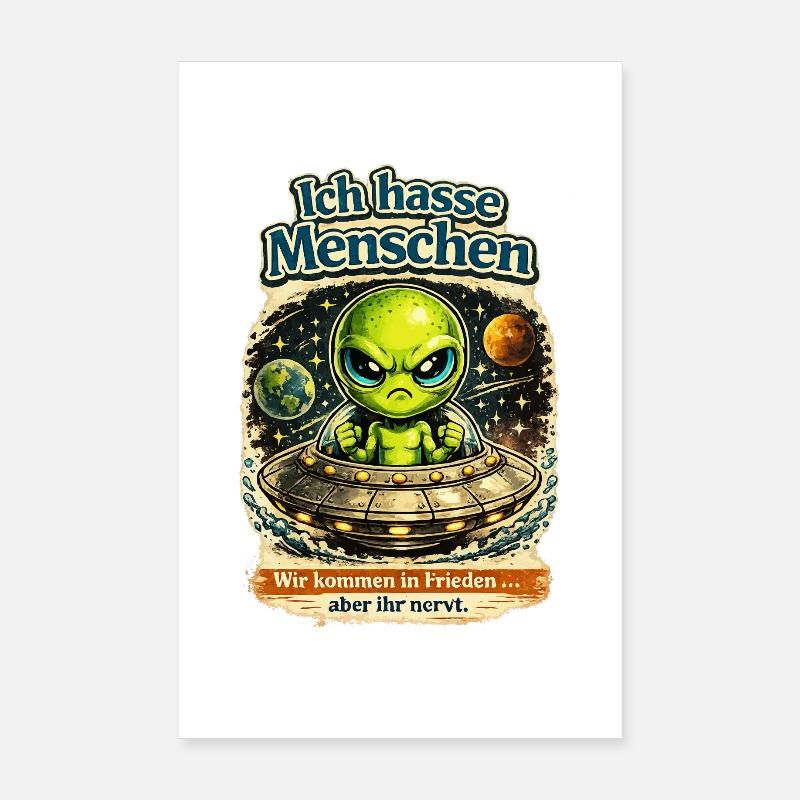Aliens: I hate humans Poster 8" x 12" (20x30 cm)