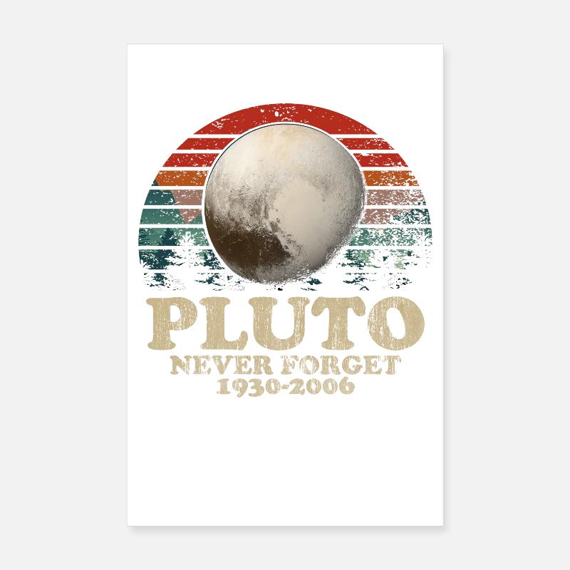Never Forget Pluto Vintage Retro Space Design Poster 20x30 cm