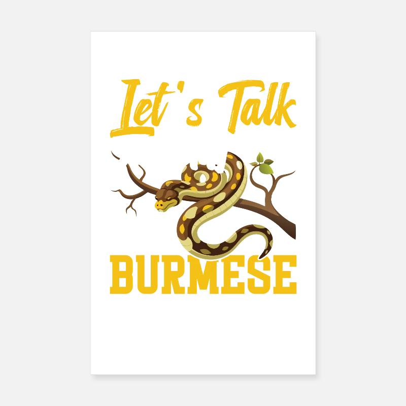 Burmesischer Python-Besitzer Schlangenterrarium Hide Python Poster 20x30 cm