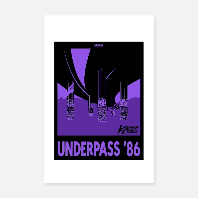 Underpass Hip-Hop Bridge Graffiti 86 Poster 8" x 12" (20x30 cm)