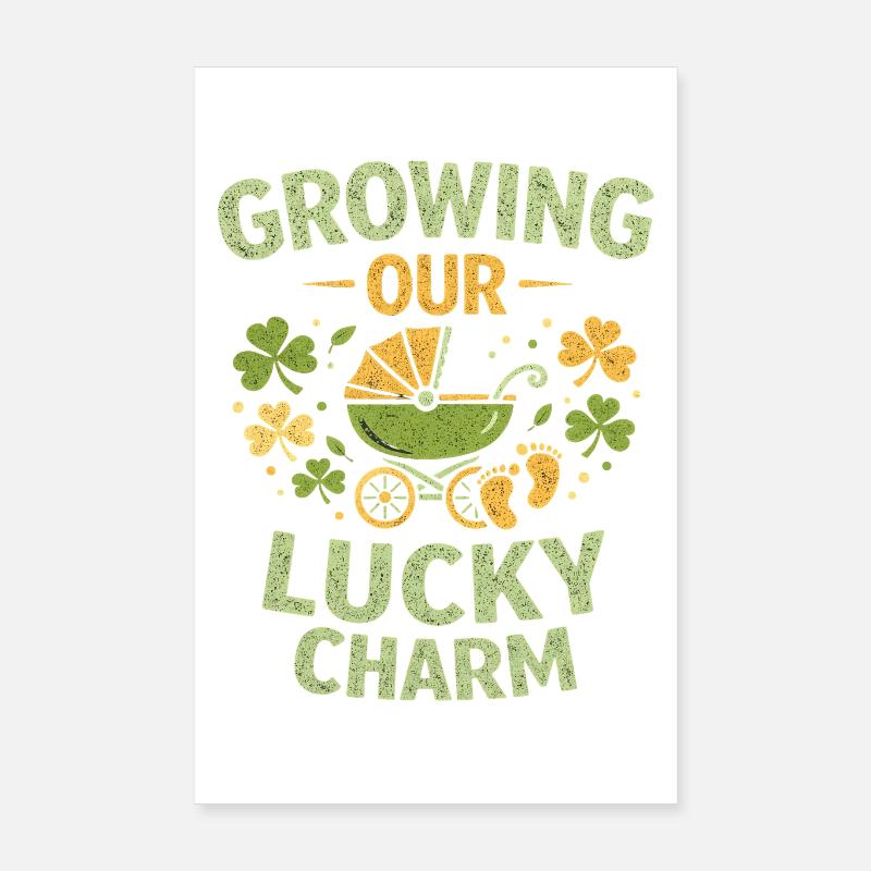 Annonce de grossesse de la Saint-Patrick, bébé Poster 20 x 30 cm