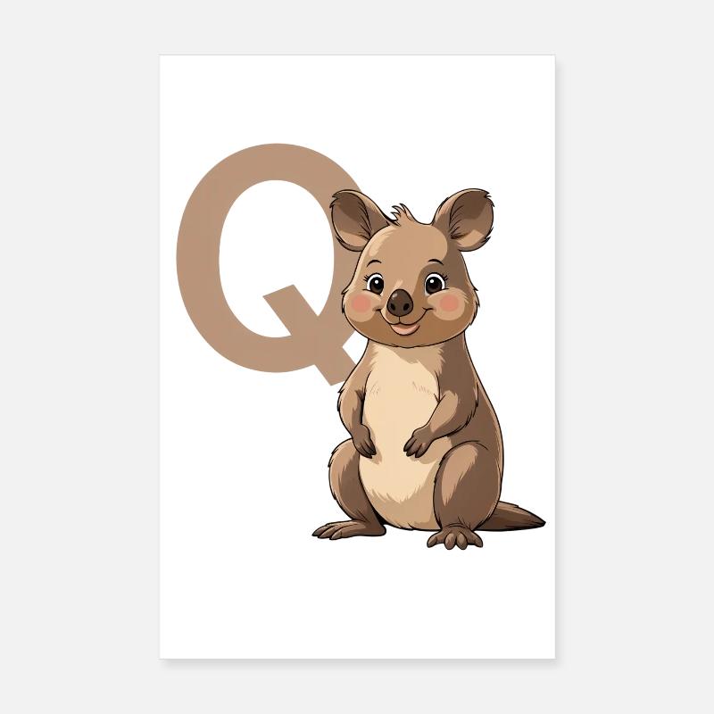 Koala avec le design de la mascotte Q - Poster 20 x 30 cm - blanc