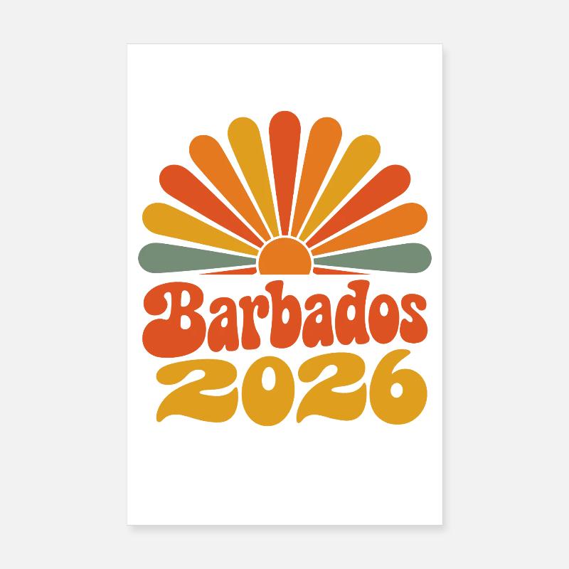Barbade 2026 Sunburst Poster 20 x 30 cm