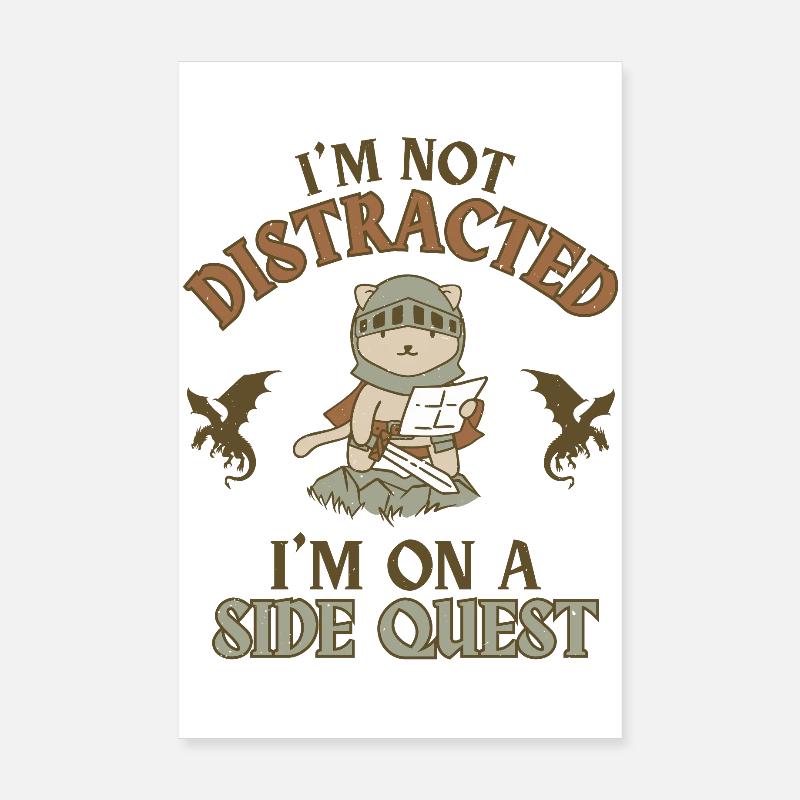 Je ne suis pas distrait, je suis en quête secondaire Poster 20 x 30 cm