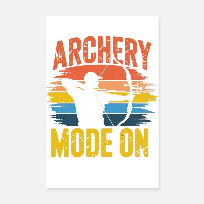 Archery Mode On Retro Sunset Poster 20x30 cm