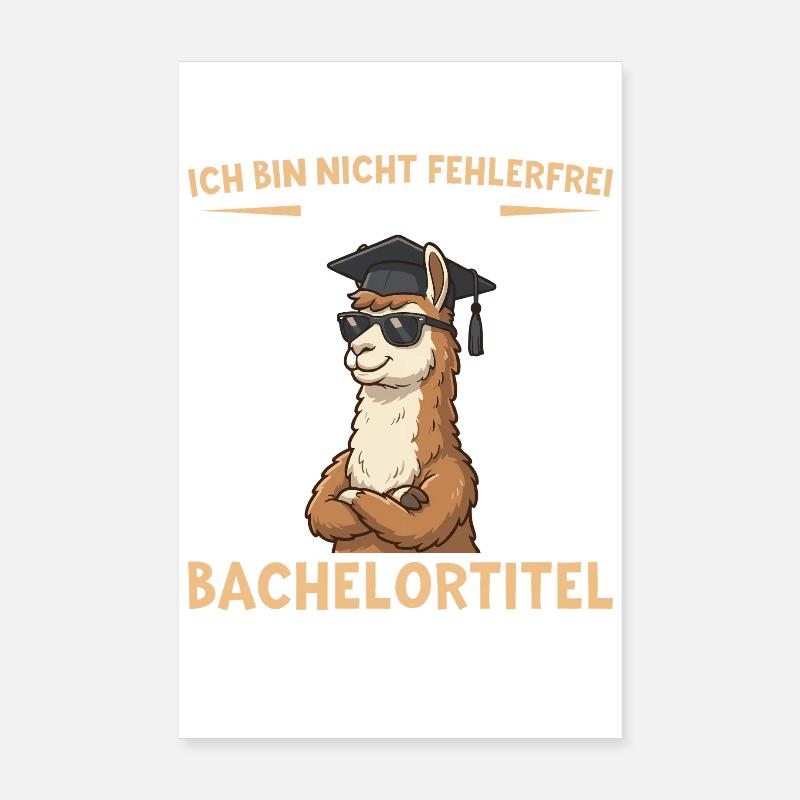 Lama célibataire avec titre de célibataire Doktorhut Poster 20 x 30 cm