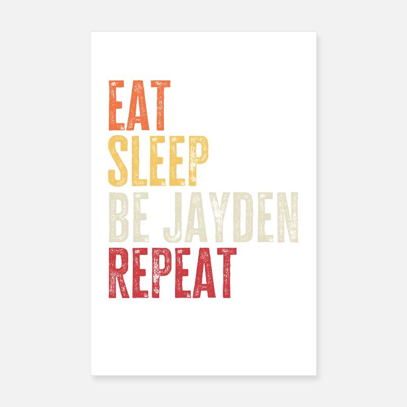 Eat Sleep Be Devon Repeat Retro Name Poster 8" x 12" (20x30 cm)