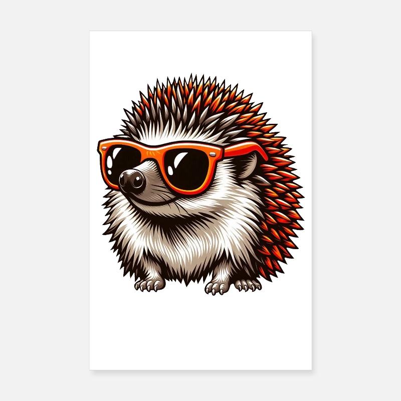 Igel Mit Sonnenbrille Igel Sarkasmus Tierliebhaber Poster 20x30 cm