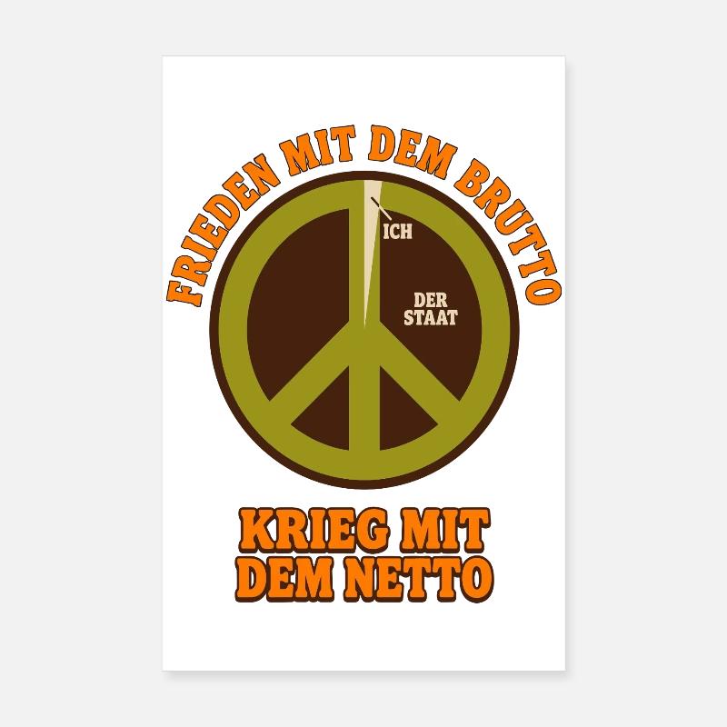 Peace with the gross War with the net Poster 8" x 12" (20x30 cm)