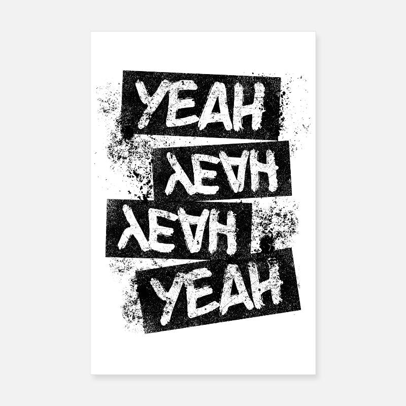 Grunge Yeah Rock Punk Distressed Text Graphic Poster 20 x 30 cm