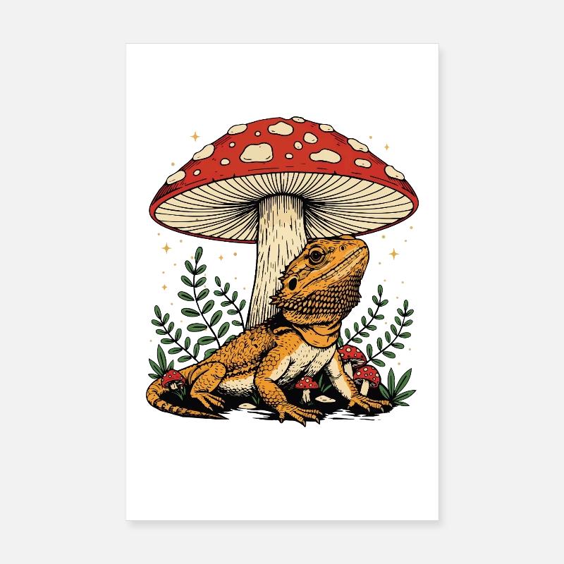 Amant du Pogona Dragon Barbu Poster 20 x 30 cm