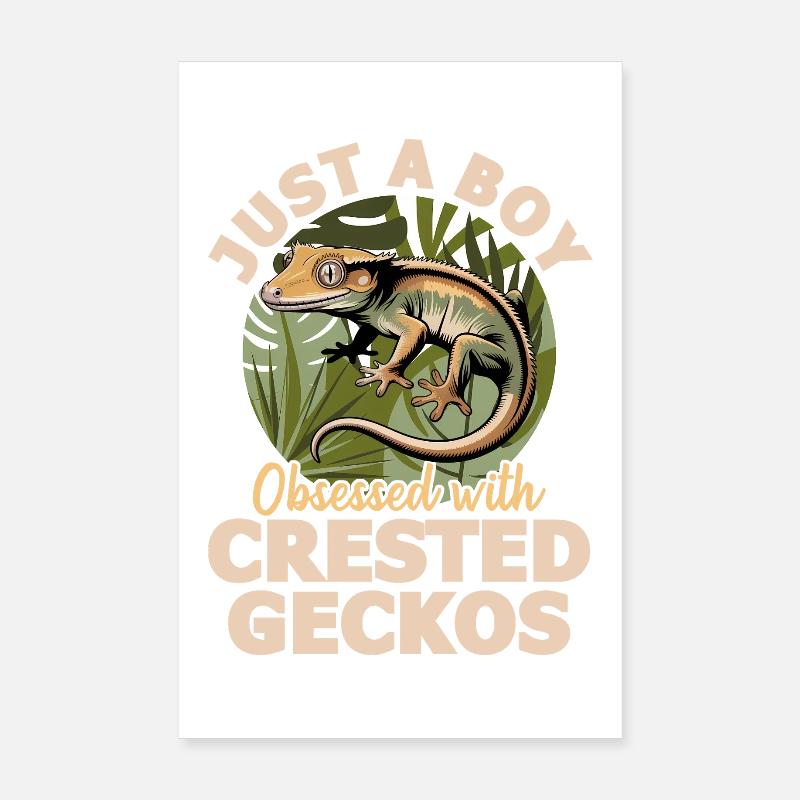 Funny Reptile Crested Gecko Poster 20x30 cm