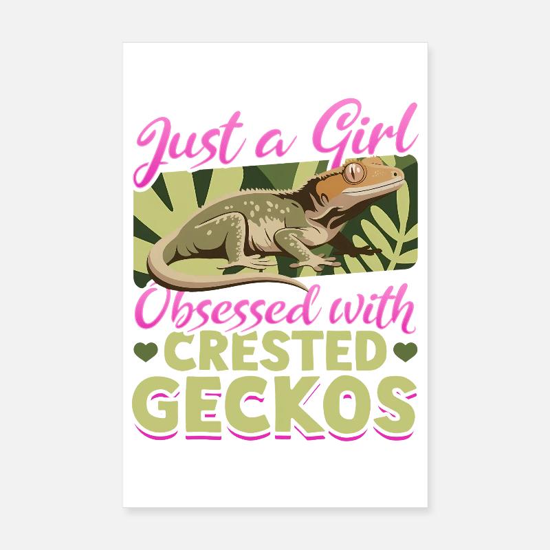 Buffo Geco Crestato di Rettile Poster 20x30 cm