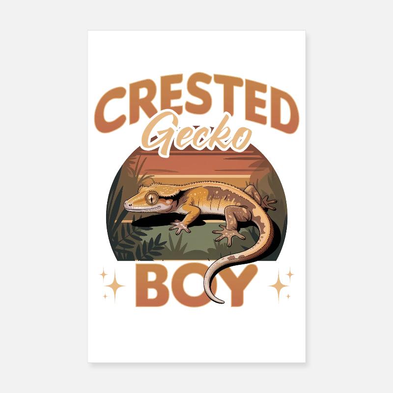 Buffo Geco Crestato di Rettile Poster 20x30 cm