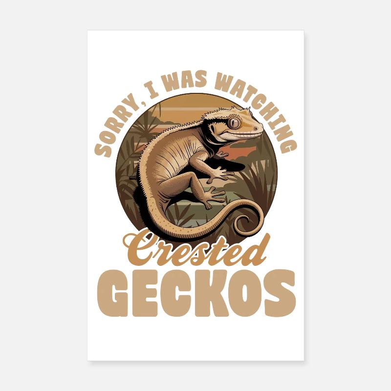Funny Reptile Crested Gecko Poster 8" x 12" (20x30 cm)