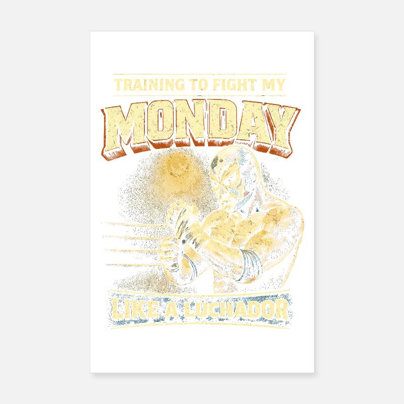 Combat de luchador de Lucha Libre lundi Poster 20 x 30 cm