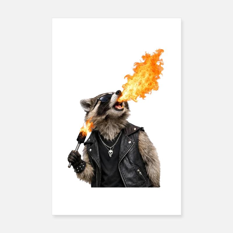 Fire Raider in Leather Look Poster 8" x 12" (20x30 cm)