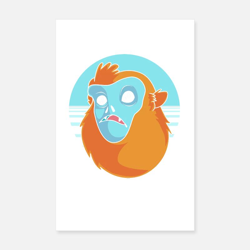 Stupsnasenaffe Affe Schimpanse Poster 20x30 cm