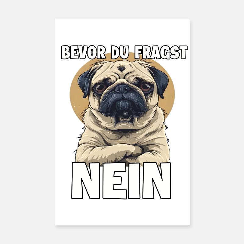 Mops Hundehalter Geschenk süßes Mops Gassi T Poster 20x30 cm