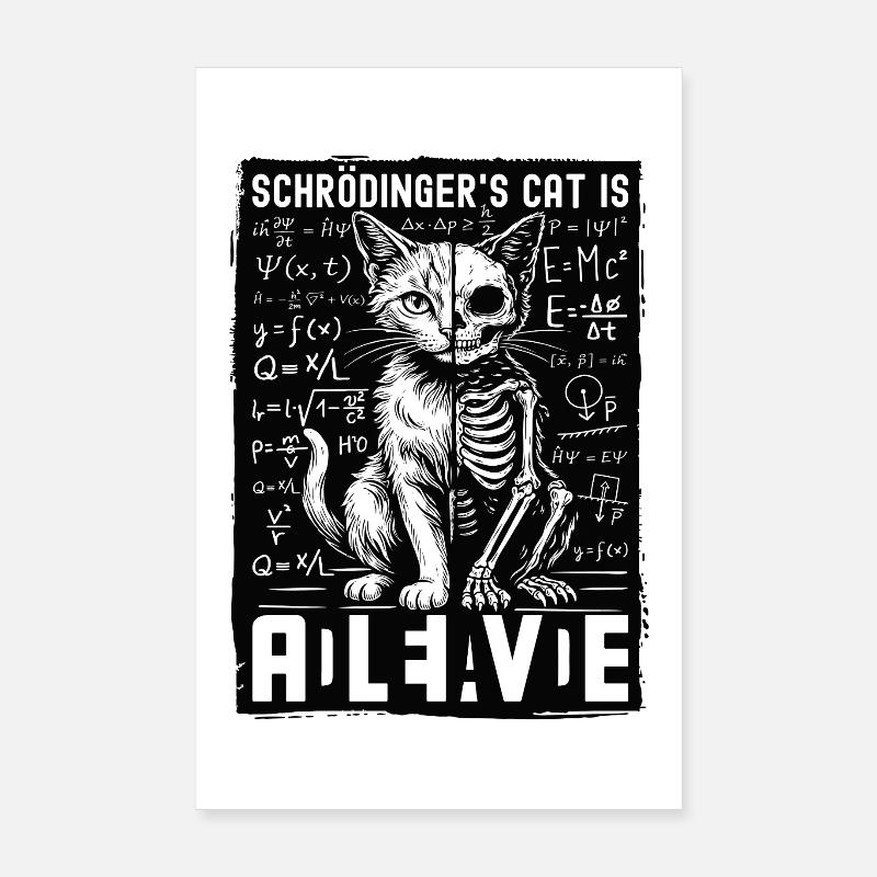 Le chat de Schrödinger est vivant, mort Poster 20 x 30 cm